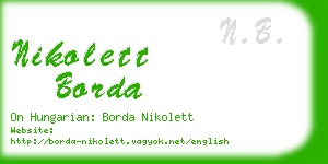 nikolett borda business card